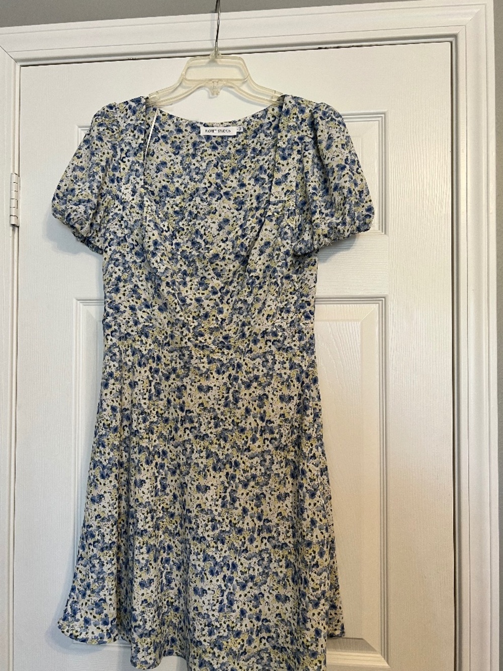 Floral Mini Dress Size Small Floret Studios Fit and Flare Blue Green